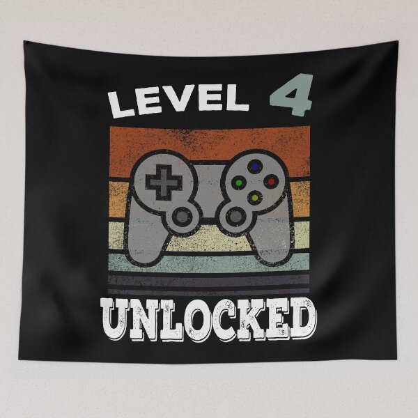 Item preview, Funny 4th Birthday Gaming Vintage Gift designed and sold by BetterLeo.
