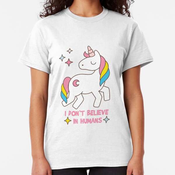 I Don't Believe In Humans - Unicorn Funny Classic T-Shirt
