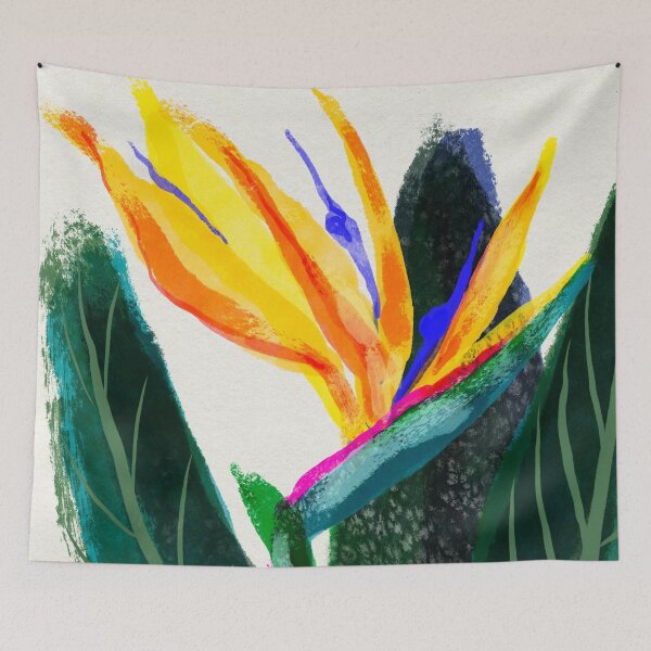 Item preview, Strelizia flower closeup designed and sold by orangerinka.