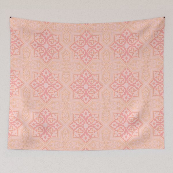 Item preview, Paving For Success Orange Pink 17th Century Tile Pomegranate Pattern designed and sold by SpiritGifts.