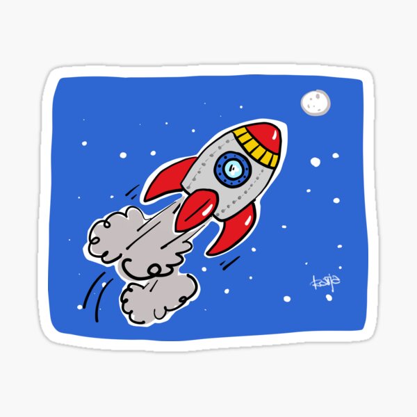 On to the moon! Sticker