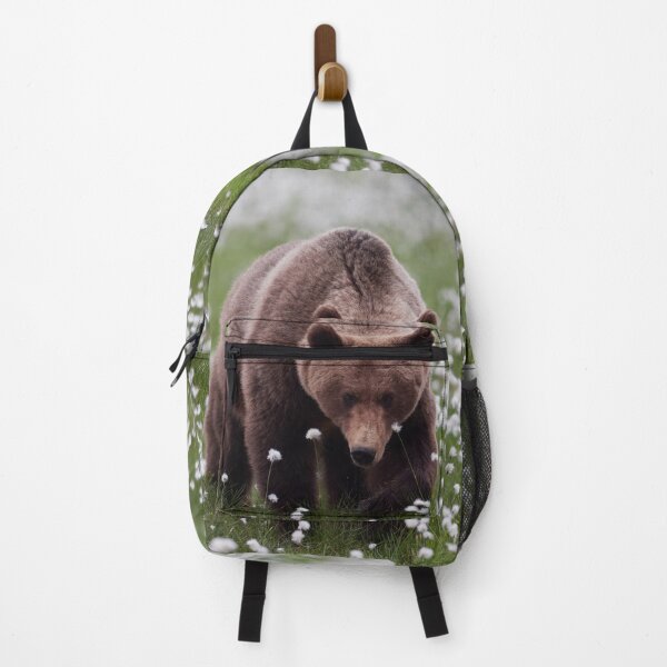 Item preview, Walking on the fields of white cotton. Hare's-tail cottongrass and Brown bear 13 designed and sold by Jouko Lehto Photography.