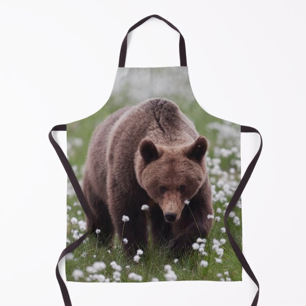 Item preview, Walking on the fields of white cotton. Hare's-tail cottongrass and Brown bear 13 designed and sold by Jouko Lehto Photography.