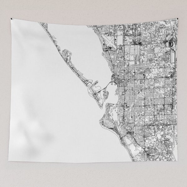 Item preview, Sarasota White Map designed and sold by multiplicitymap.