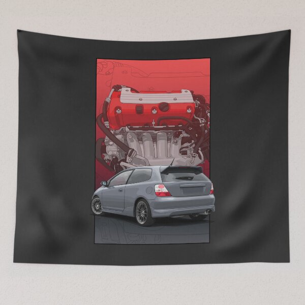 Item preview, Ep3 Civic grey with K20 background designed and sold by ArtyMotive.