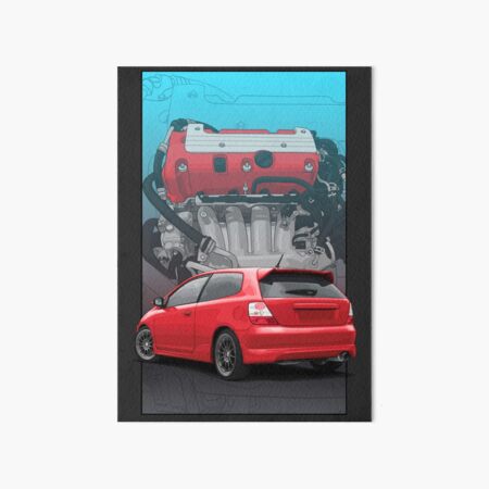 Item preview, Ep3 Civic Red mit K20-Hintergrund designed and sold by ArtyMotive.