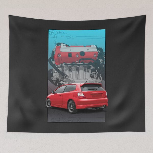 Item preview, Ep3 Civic red with K20 background designed and sold by ArtyMotive.