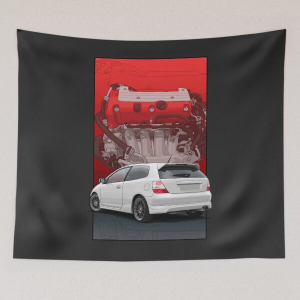 Item preview, Ep3 Civic white with K20 background designed and sold by ArtyMotive.