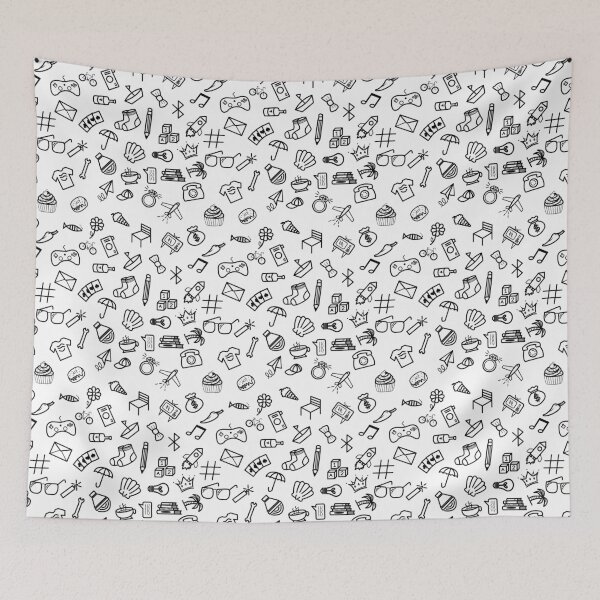 Item preview, Random Object Doodle Pattern designed and sold by 4U2NV-LDN.
