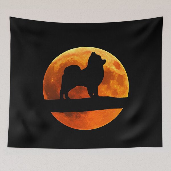 Item preview, Pomeranian Dog Silhouette Moon Pomeranian lover designed and sold by alaechamlal.