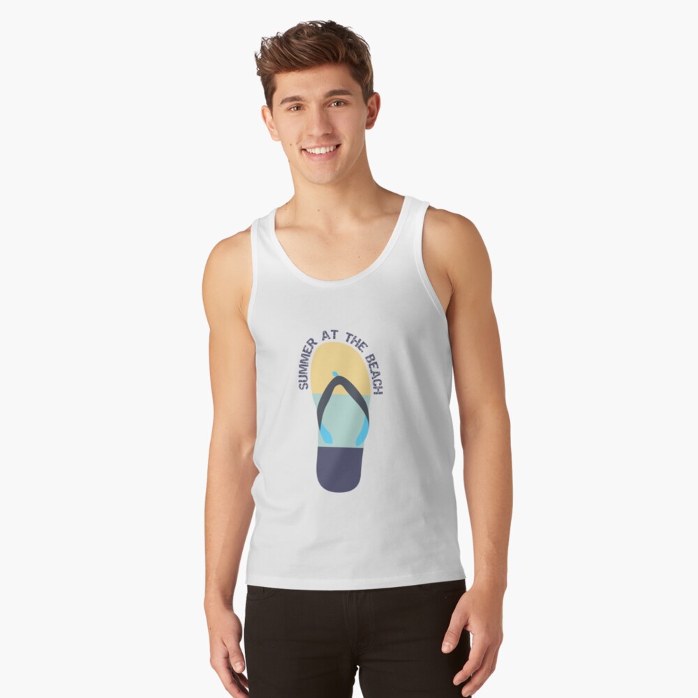 Discover Summer at the beach in flip flops Tank Top