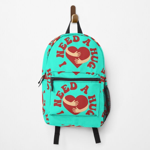 Item preview, I Need A Hug - Red Hugging Love Heart on Blue Round Sticker designed and sold by NoMatterLab.