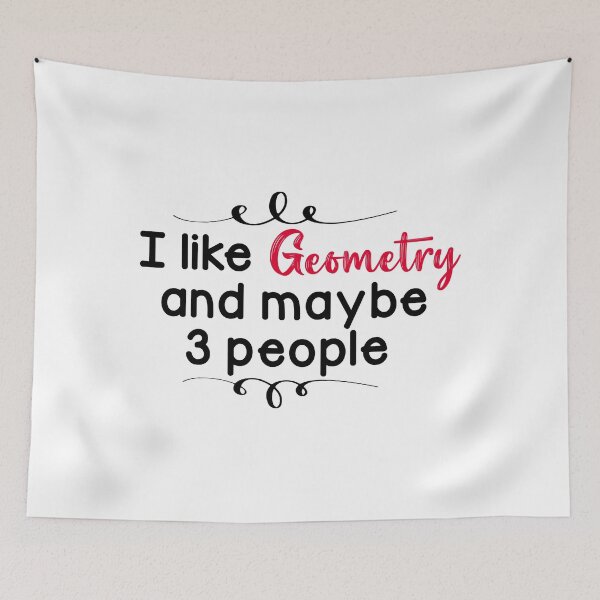 Item preview, I like geometry and maybe 3 people - Funny math joke, Birthday gift for math lovers designed and sold by LahcenIqbi.