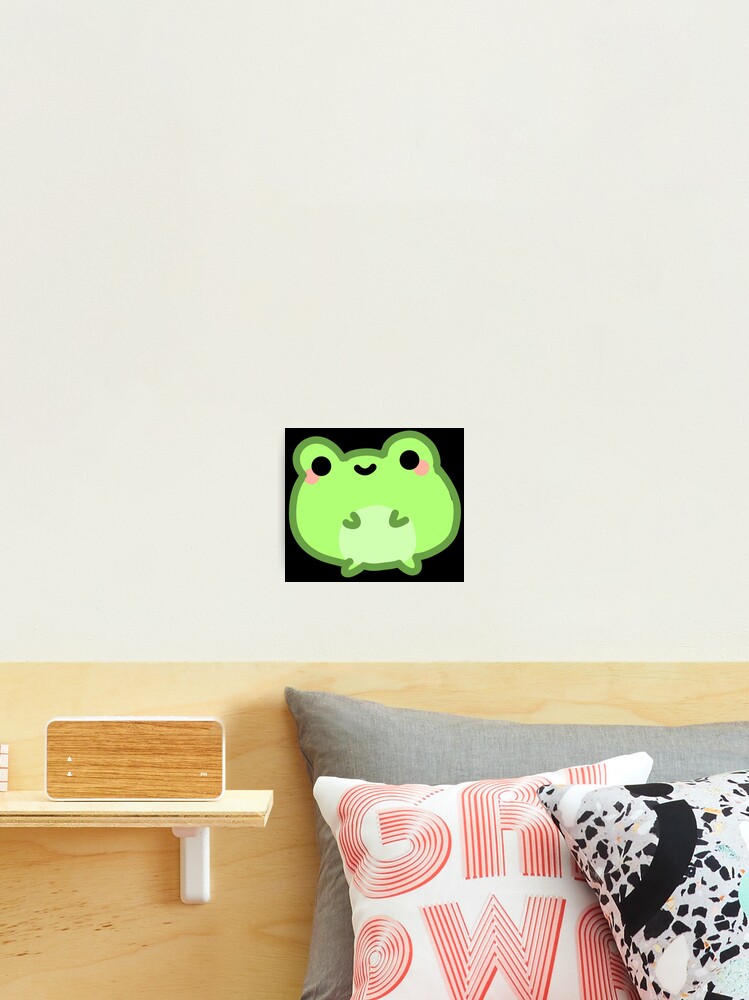 kawaii & happy green frog smiling Sticker