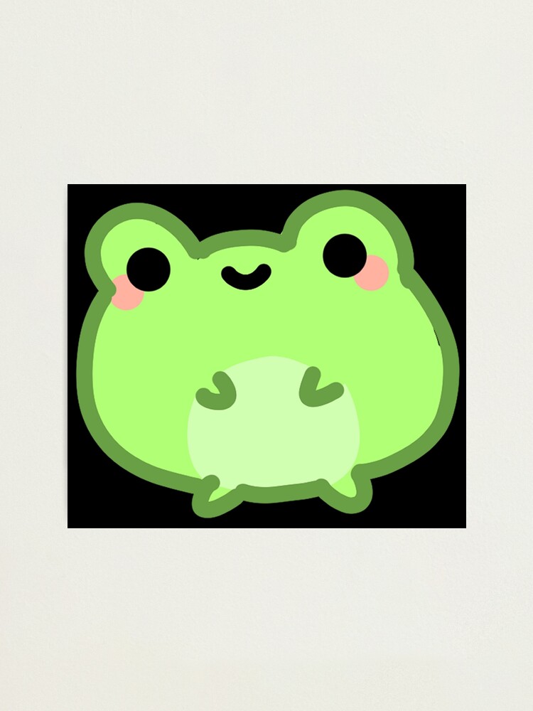 kawaii & happy green frog smiling Sticker