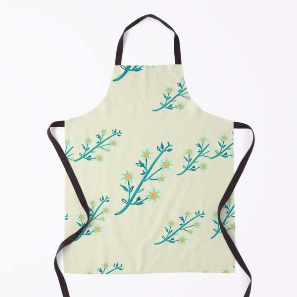 Item preview, flashy pattern - Blue and yellow watercolor sampaguita flowers on beige background - designed and sold by Amalzaki.
