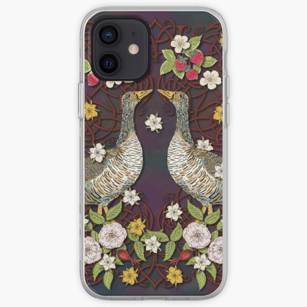 Celtic Geese with Summer Strawberries iPhone Soft Case