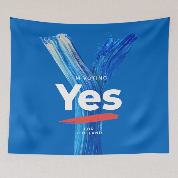 Item preview, I'm voting Yes - brush stroke blue Y - Scottish Independence - IndyRef2 designed and sold by Indy2tees.