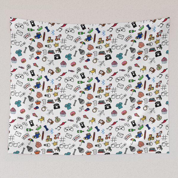 Item preview, Every Day Random Objects Doodle Pattern designed and sold by 4U2NV-LDN.