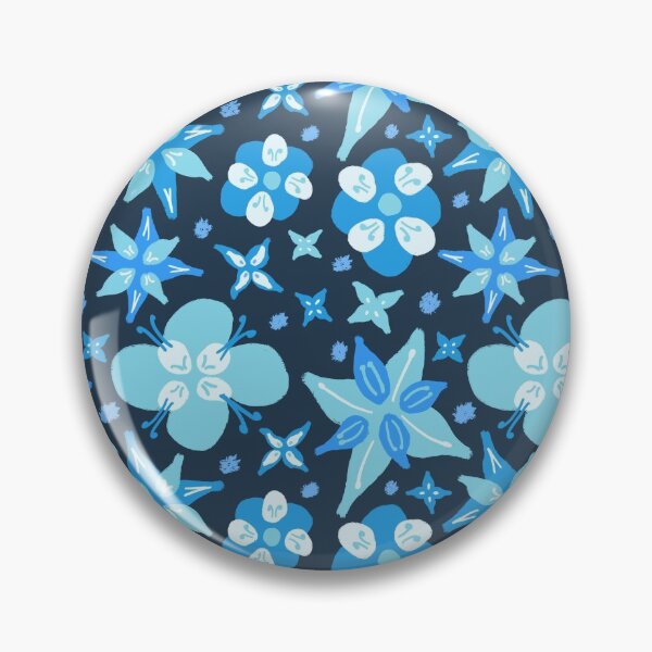 Aperçu de l'œuvre Motif floral abstrait bleu créée et vendue par OneLook.