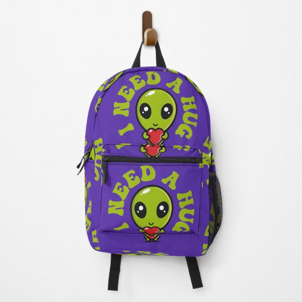 Item preview, I Need A Hug - Love Cute Alien on Round Purple Sticker designed and sold by NoMatterLab.