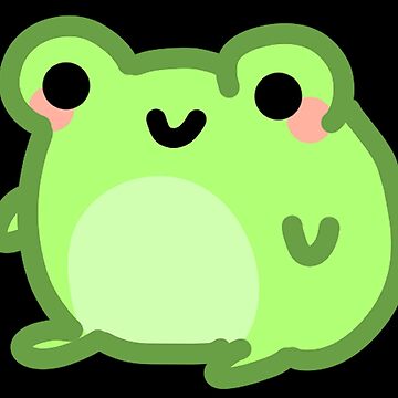kawaii & fröhlicher grüner Frosch Frosch sitzend | Poster
