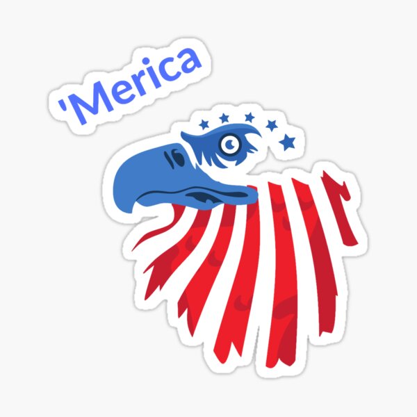 'Merica! 4th of July Merch Design! Independence Day! Sticker