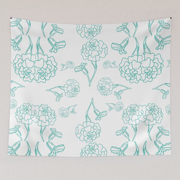 Item preview, blue roses pattern - Painted turquoise flowers pattern designed and sold by Amalzaki.