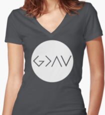 God Is Greater Than the Highs and Lows Women's Fitted V-Neck T-Shirt