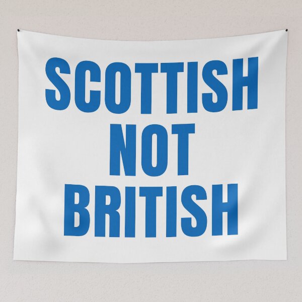 Item preview, Scottish not British - large blue font designed and sold by Indy2tees.