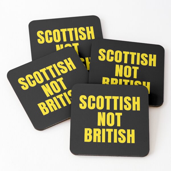 Item preview, Scottish not British - large bright yellow font designed and sold by Indy2tees.