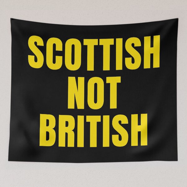 Item preview, Scottish not British - large bright yellow font designed and sold by Indy2tees.