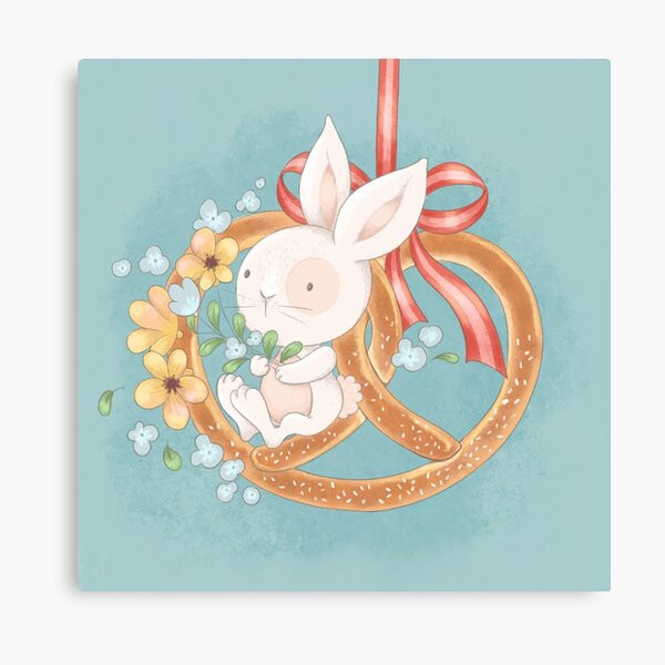 Me and my pretzel turquoise Canvas Print