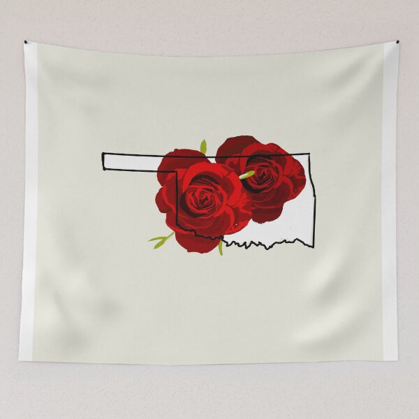 Item preview, Oklahoma State Outline with Rose designed and sold by girljohnny.
