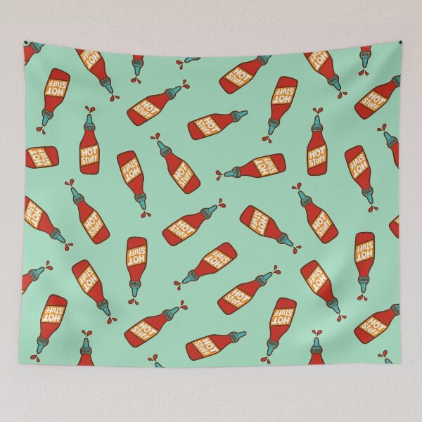 Item preview, Hot Stuff Hot Sauce Pattern in Mint designed and sold by evannave.