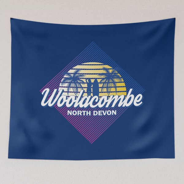 Item preview, Woolacombe North Devon Retro Summer Surfing Design designed and sold by CynthiaGraphics.