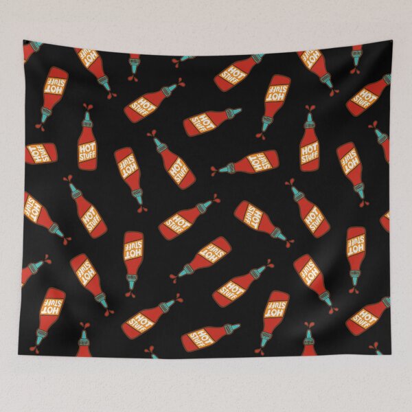 Item preview, Hot Stuff Hot Sauce Pattern in Black designed and sold by evannave.