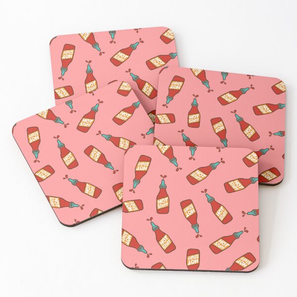 Item preview, Hot Stuff Hot Sauce Pattern in Peachy Pink designed and sold by evannave.