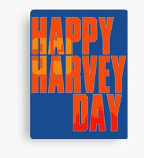Happy Harvey Day In Orange Canvas Print
