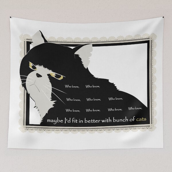Item preview, who know maybe I'd fit in better with bunch of cats- Kawaii cat- anime sayings designed and sold by MOODU.