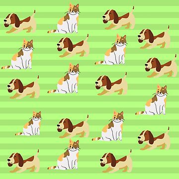 Artwork thumbnail, Cats and dogs cute design by Zachlogic