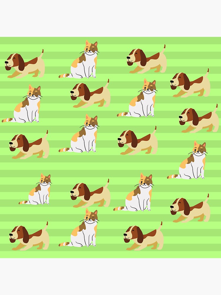 Thumbnail 3 of 3, Sticker, Cats and dogs cute design designed and sold by Semapemodiba.