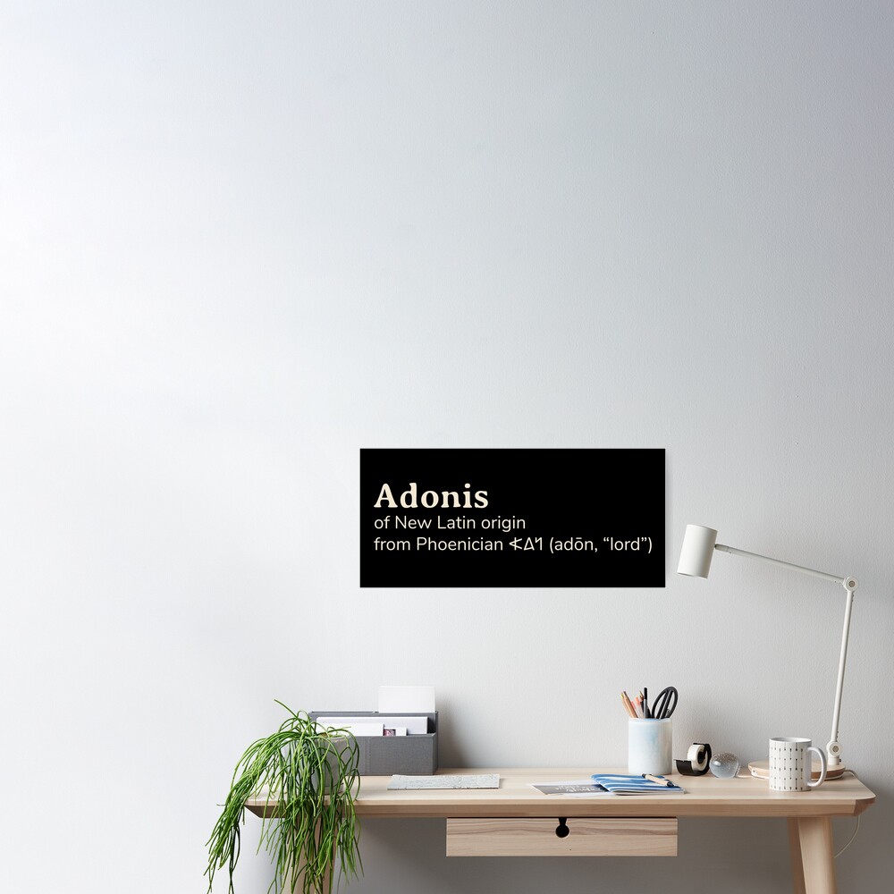 "Adonis name etymology" Poster by YourNameStory  Redbubble