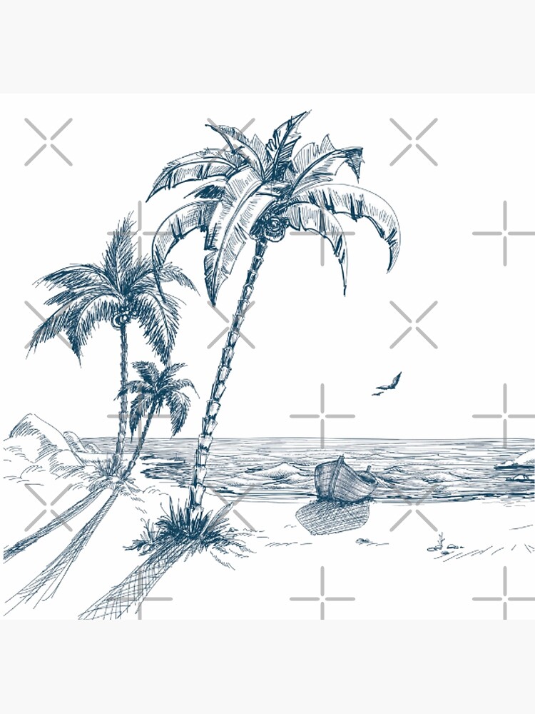 easy beach landscape drawing
