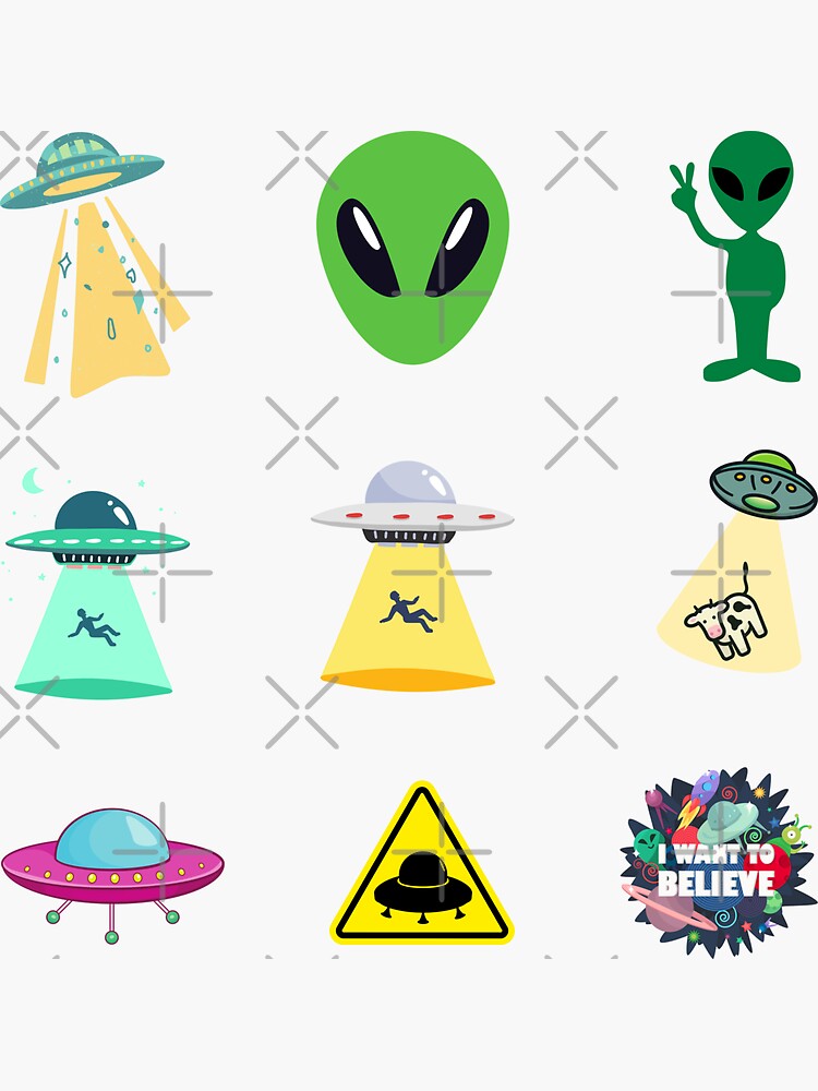 Ufo And Alien Sticker Pack Sticker For Sale By Ecdato Redbubble 8179