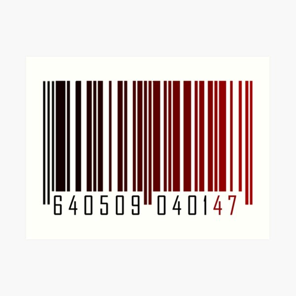 Agent 47 Barcode Art Print By Yourfangirltv Redbubble