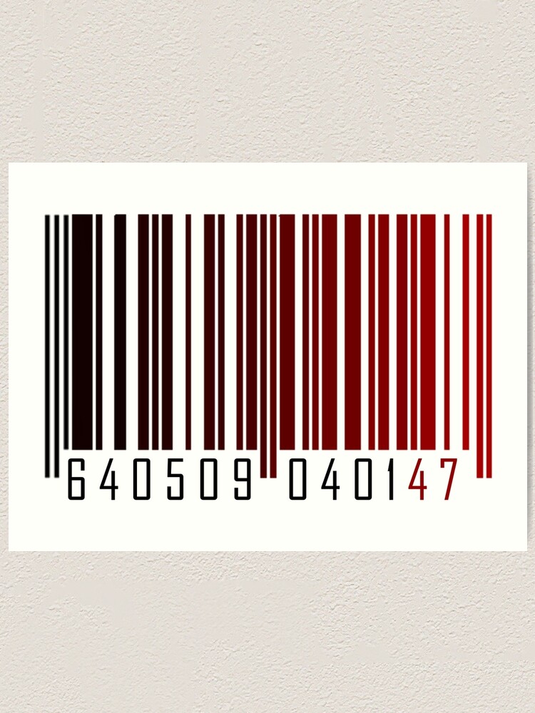 Agent 47 Barcode Art Print By Yourfangirltv Redbubble