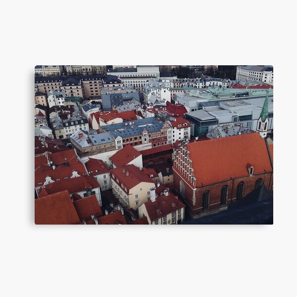 Item preview, Old Riga from above, old town brown, red city view. designed and sold by DainaLapsa.