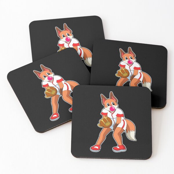 Item preview, Fox at Baseball with Baseball glove designed and sold by Snabdesign84.