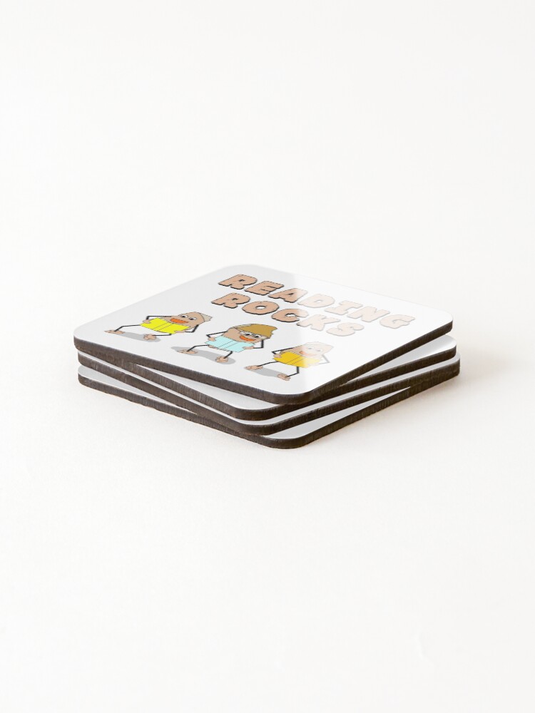 Thumbnail 4 of 5, Coasters (Set of 4), Reading Rocks designed and sold by BartholGraphics.